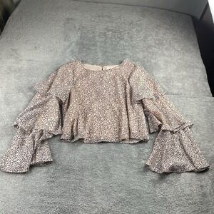 BCBGeneration Long Layered Flowy Sleeve‎ Blouse Top Womens Small Pink